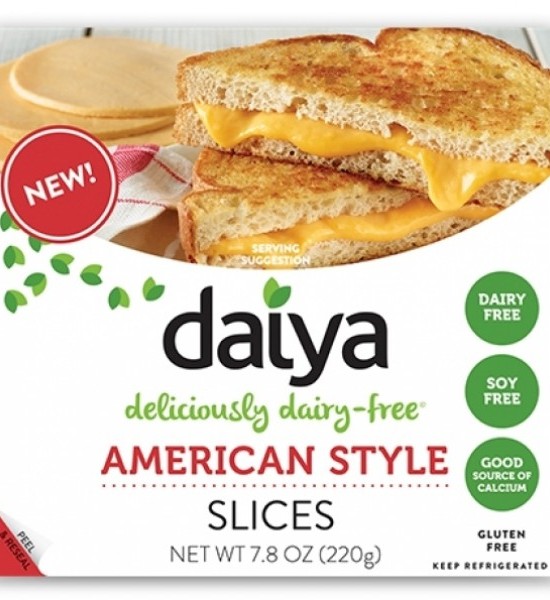 photo of daiya brand soy free vegan american cheese slices plant based cheese slices
