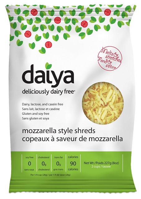 photo of daiya brand shredded vegan mozzarella cheese plant-based cheese