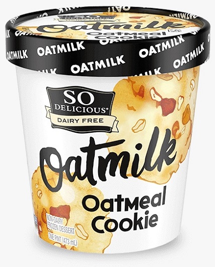 photo of so delicious brand oatmeal cookie oat milk ice cream plant based ice cream