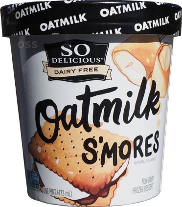photo of so delicious brand smores oat milk ice cream plant based ice cream