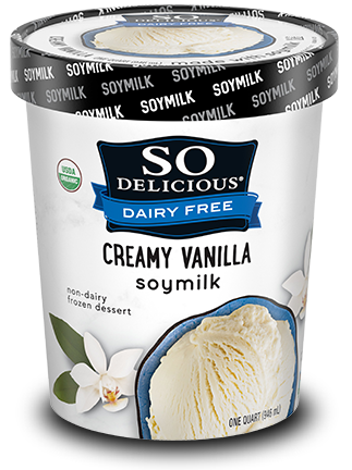 photo of so delicious brand soy milk vanilla ice cream plant based ice cream