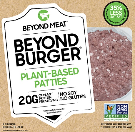 photo of beyond burger brand non gmo vegan burger patties non gmo plant based burger patties