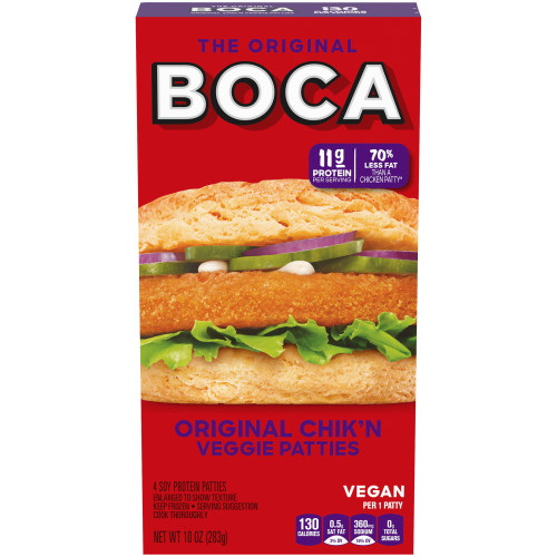 photo of boca brand vegan chicken plant based chicken
