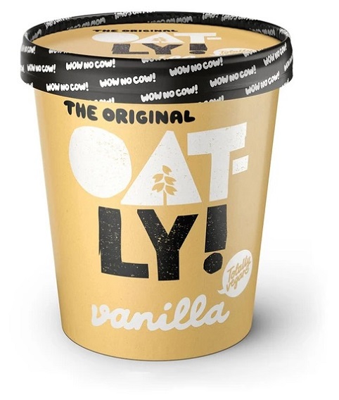 photo of oatly brand vanilla oat milk ice cream plant based ice cream