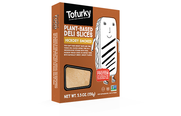 photo of tofurky brand non gmo vegan hickory smocked flavor deli slices plant based vegan hickory smoked deli slices vegan deli slices