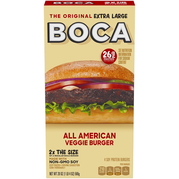 photo of boca brand non gmo extra large vegan burger pattie non gmo extra large plant based burger patties