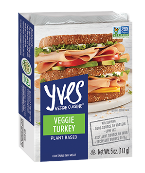 photo of yves brand of vegan turkey deli slices plant based turkey deli slices